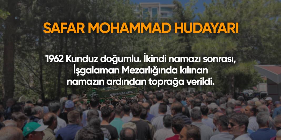 Konya'da bugün vefat edenler | 5 Eylül 2025 11